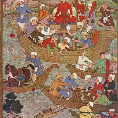 babur crossing the river son